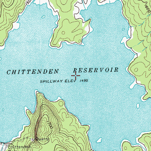Topographic Map of Chittenden Reservoir, VT