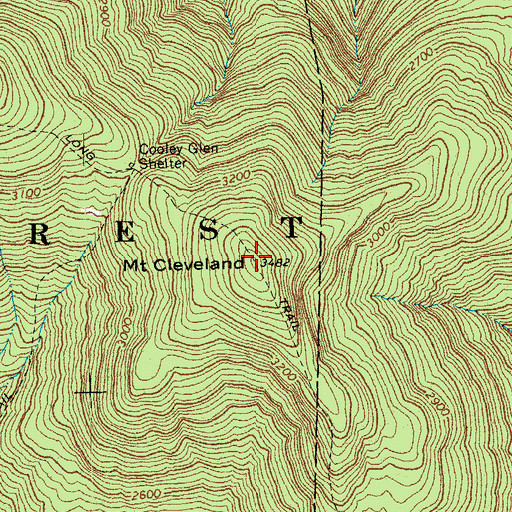 Topographic Map of Mount Cleveland, VT