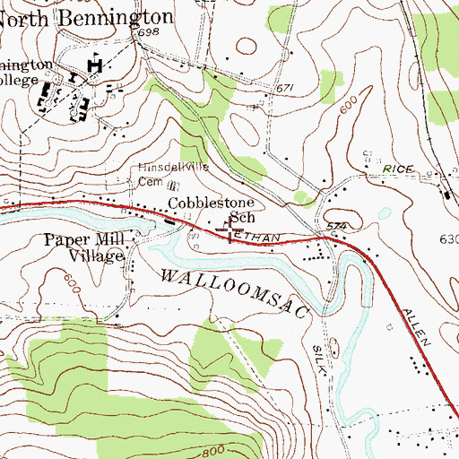 Topographic Map of Cobblestone School, VT