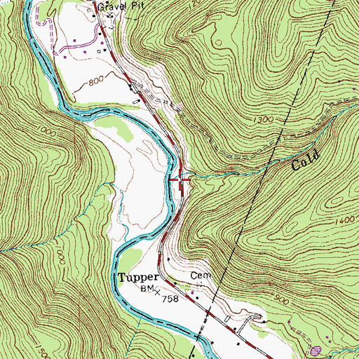 Topographic Map of Cold Brook, VT