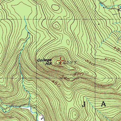 Topographic Map of College Hill, VT