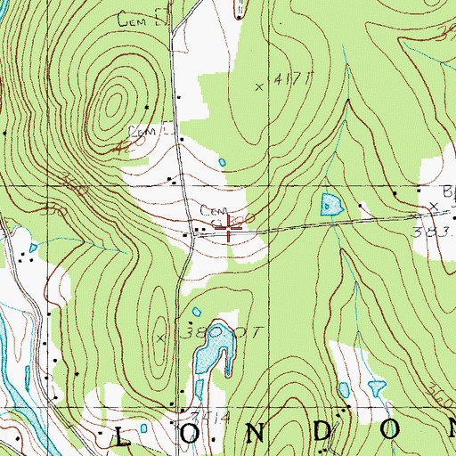 Topographic Map of Collins Cemetery, VT