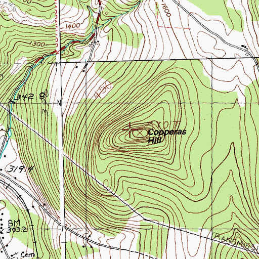 Topographic Map of Copperas Hill, VT