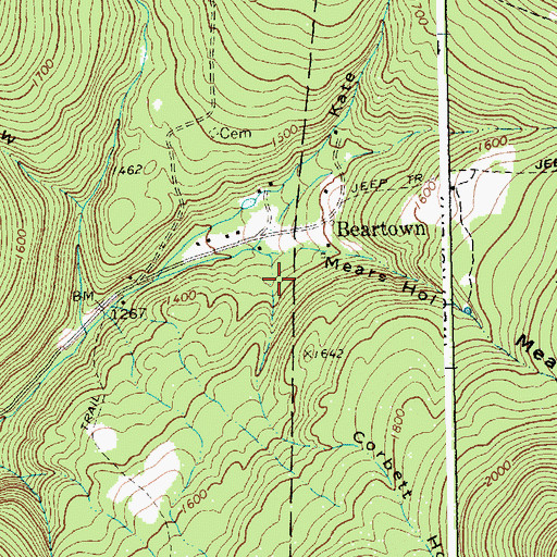 Topographic Map of Corbett Hollow, VT