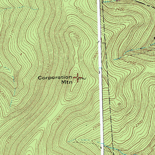 Topographic Map of Corporation Mountain, VT