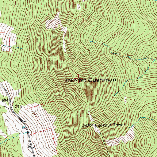 Topographic Map of Mount Cushman, VT