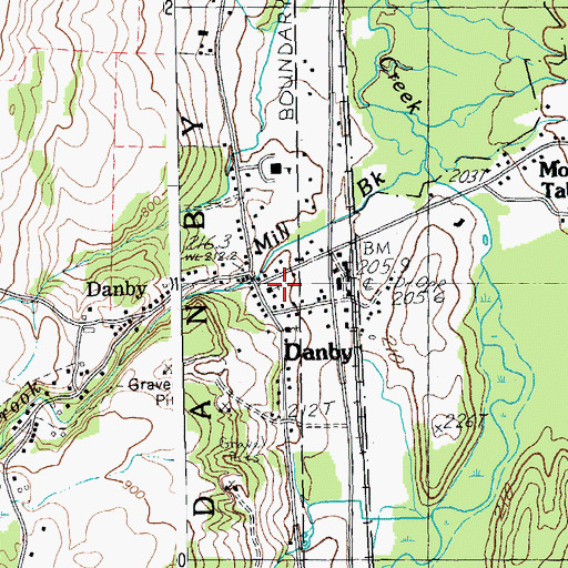 Topographic Map of Danby, VT