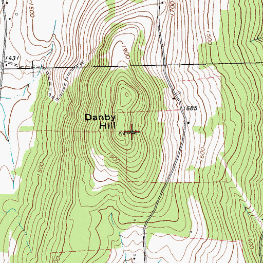 Topographic Map of Danby Hill, VT