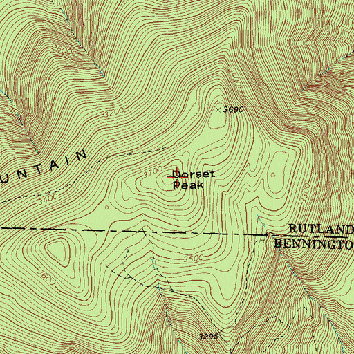 Topographic Map of Dorset Peak, VT