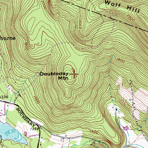 Topographic Map of Doubleday Mountain, VT