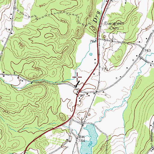 Topographic Map of Dry Brook Hollow, VT