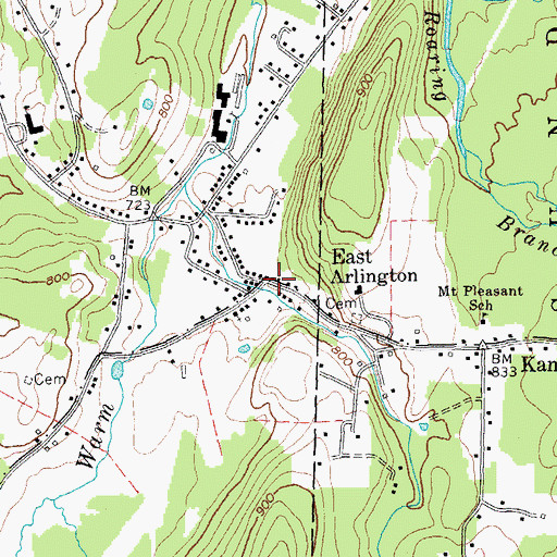Topographic Map of East Arlington, VT