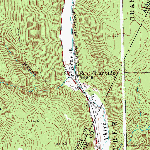 Topographic Map of East Granville Brook, VT