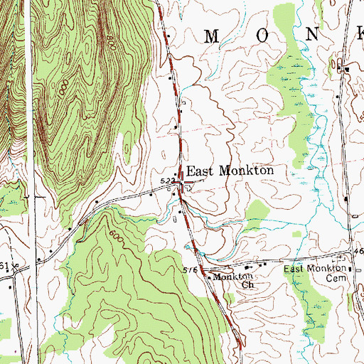 Topographic Map of East Monkton, VT