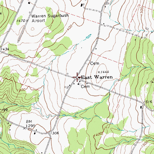 Topographic Map of East Warren, VT
