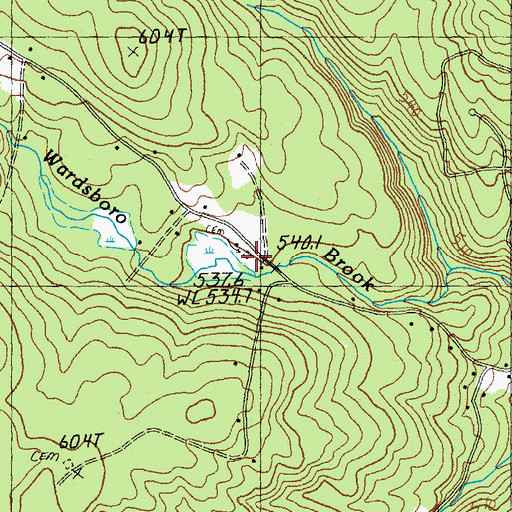 Topographic Map of Eddy Cemetery, VT
