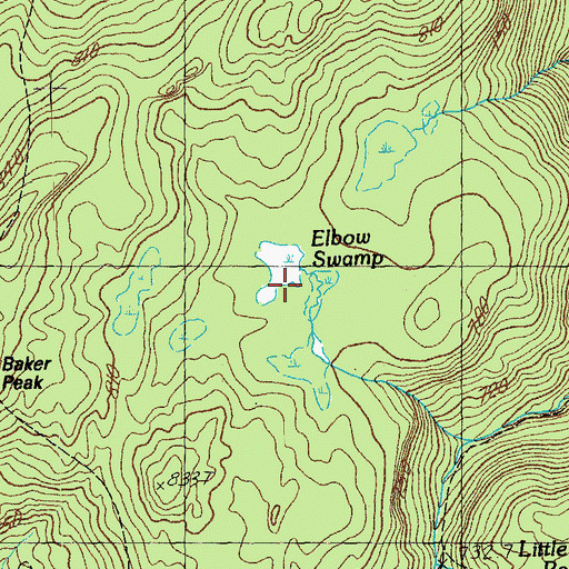 Topographic Map of Elbow Swamp, VT
