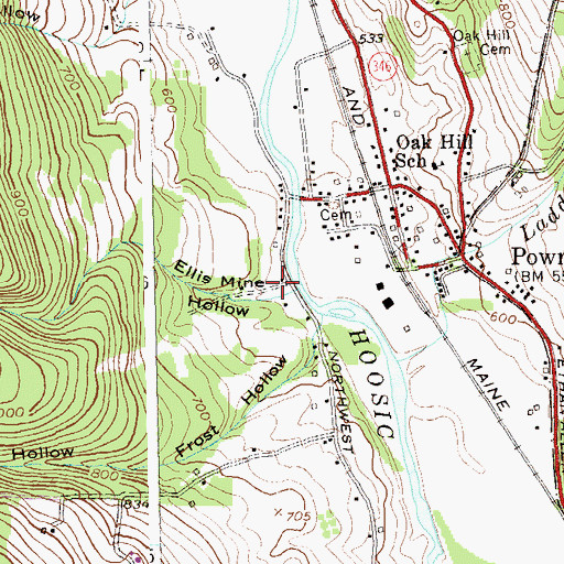 Topographic Map of Ellis Mine Hollow, VT