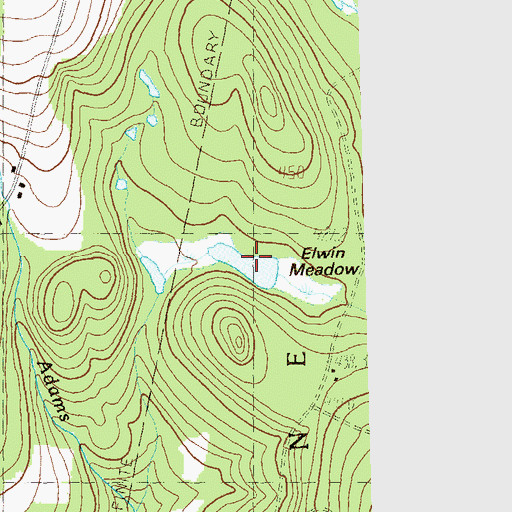 Topographic Map of Elwin Meadow, VT