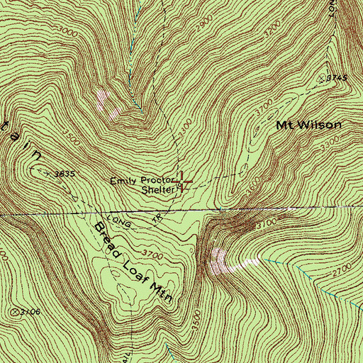 Topographic Map of Emily Proctor Shelter, VT