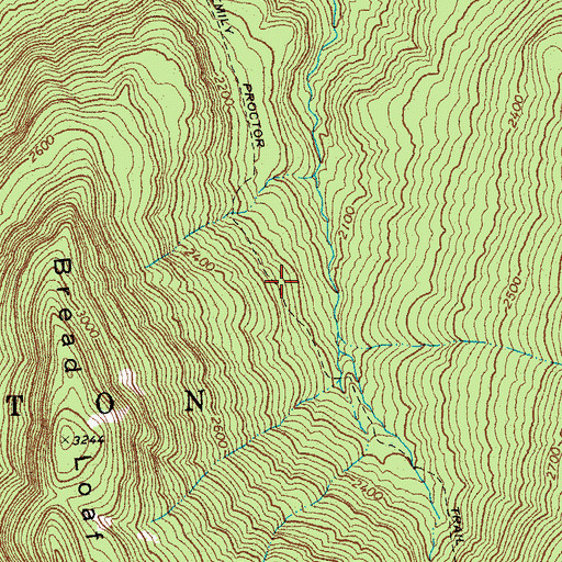 Topographic Map of Emily Proctor Trail, VT