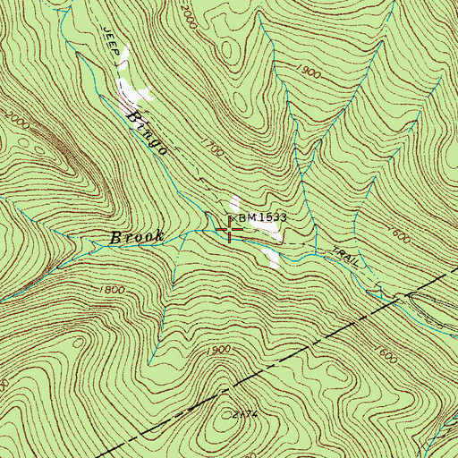Topographic Map of Falls Brook, VT