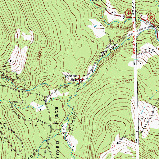 Topographic Map of Fayston Elementary School, VT