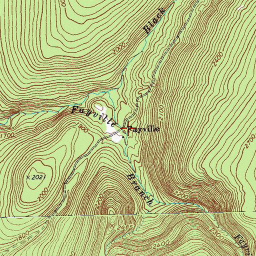 Topographic Map of Fayville, VT