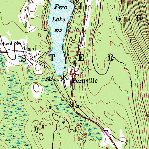 Topographic Map of Fernville, VT