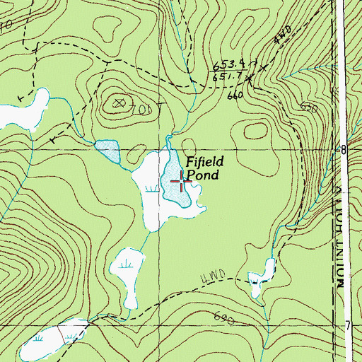 Topographic Map of Fifield Pond, VT