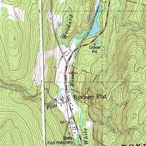 Topographic Map of Flint Brook, VT