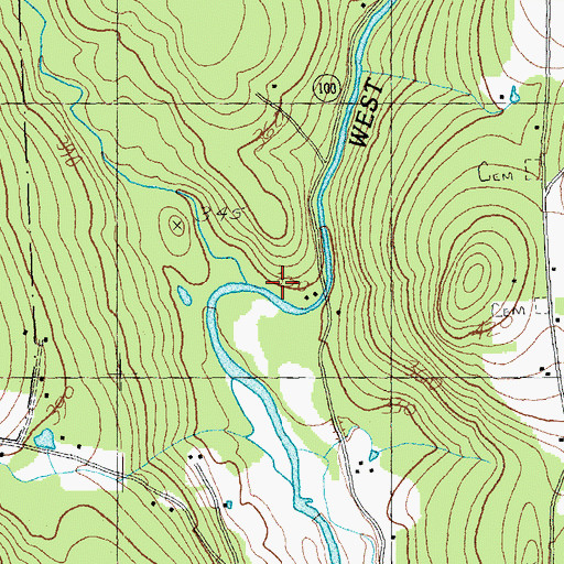 Topographic Map of Flood Brook, VT