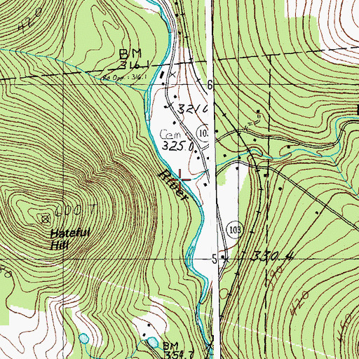 Topographic Map of Freeman Brook, VT