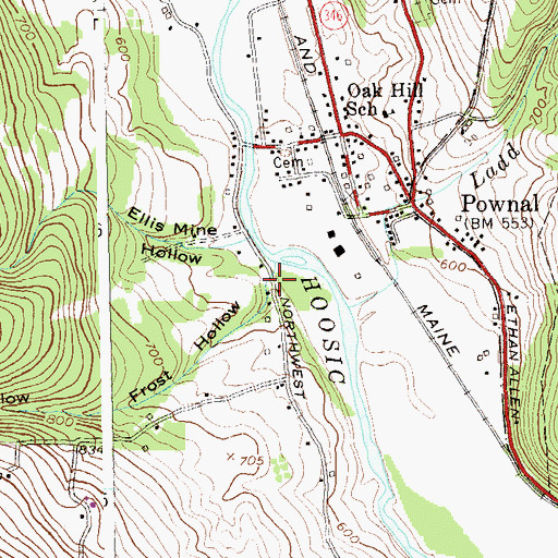 Topographic Map of Frost Hollow, VT