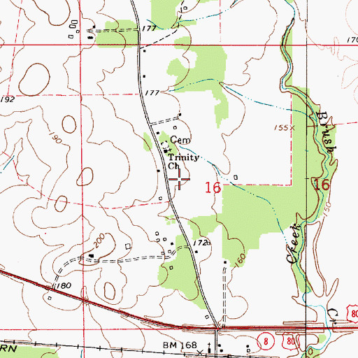 Topographic Map of Trinity, AL