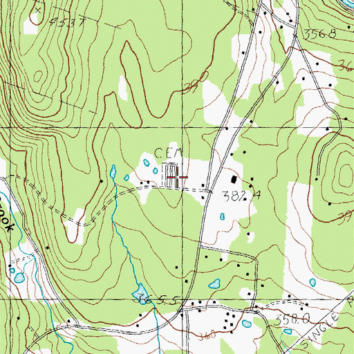 Topographic Map of Glebe View Cemetery, VT