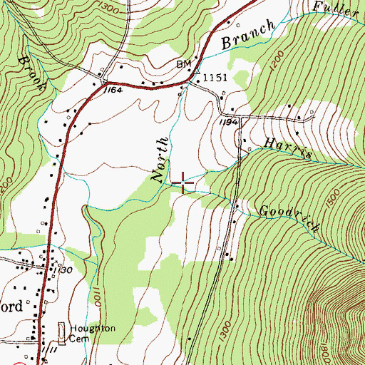 Topographic Map of Goodrich Brook, VT