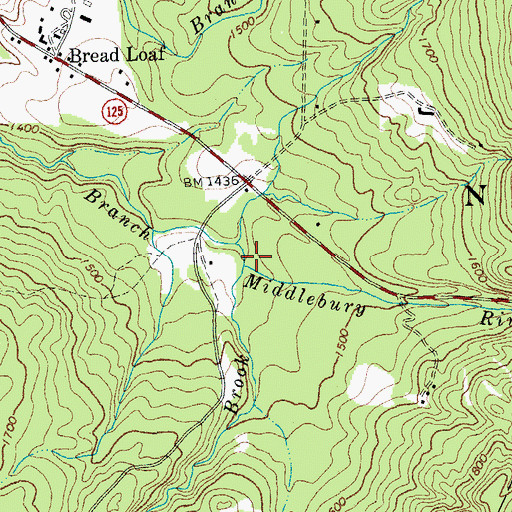 Topographic Map of Goshen Brook, VT