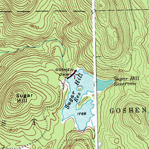 Topographic Map of Goshen Dam, VT