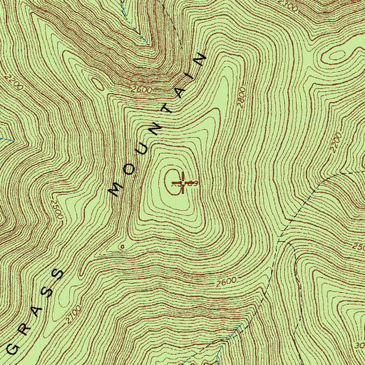 Topographic Map of Grass Mountain, VT
