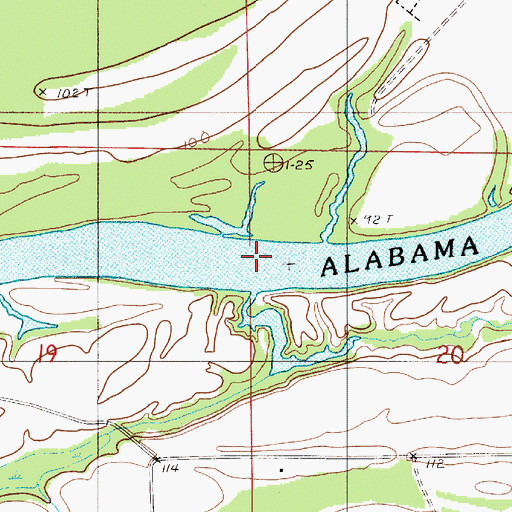 Topographic Map of Turkey Ford Bar, AL