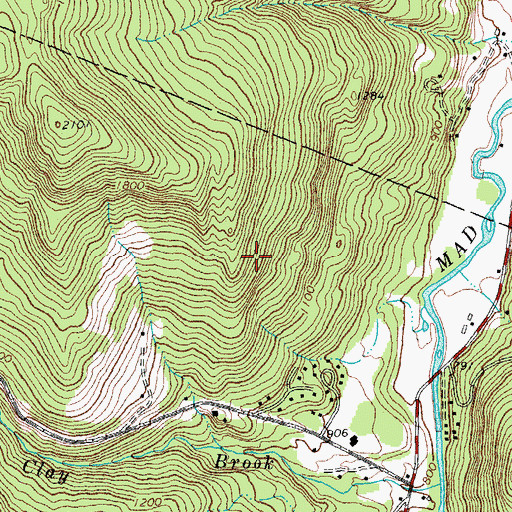 Topographic Map of Green Mountains, VT