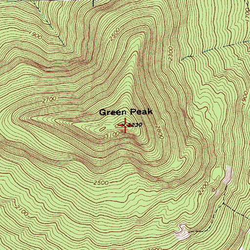 Topographic Map of Mount Aeolus, VT