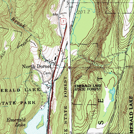 Topographic Map of Gulf Brook, VT