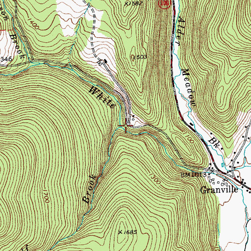 Topographic Map of Gulf Brook, VT