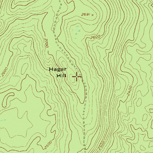 Topographic Map of Hagar Hill, VT