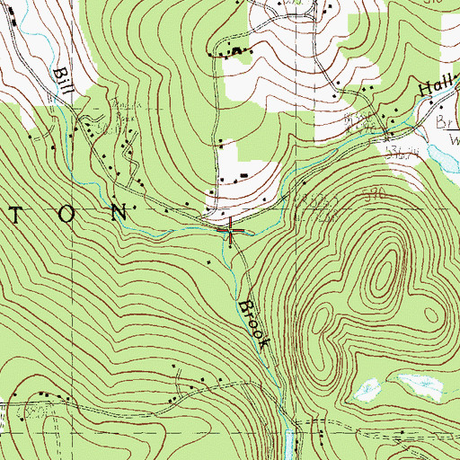 Topographic Map of Hall Brook, VT