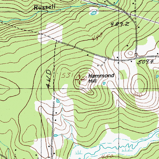 Topographic Map of Hammond Hill, VT