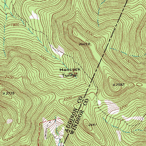 Topographic Map of Hancock Tunnel, VT