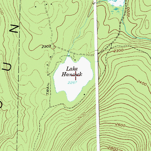 Topographic Map of Lake Hancock, VT
